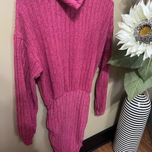 Women's Pink Ribbed Sweater